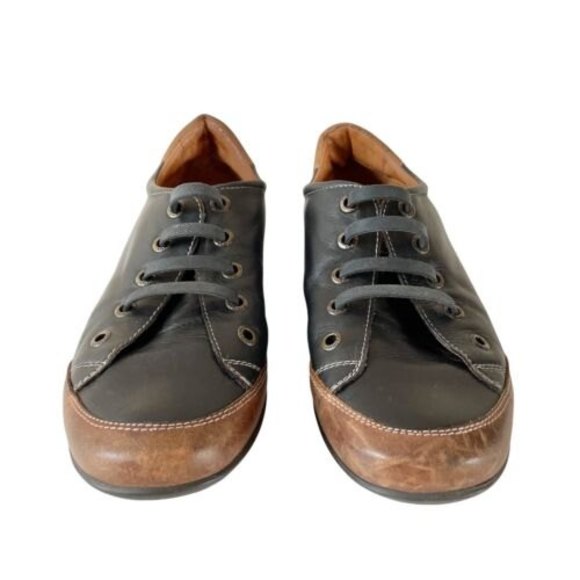 ❤️SOLD❤️ WOMENS PIKOLINOS BLACK AND BROWN LEATHER SNEAKER SZ 37 / US 6.5-7 - Picture 4 of 12